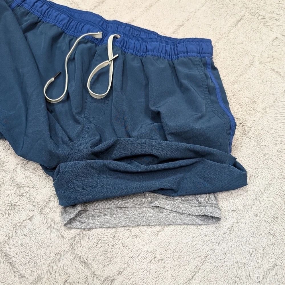 Fair Harbor Shorts Mens XXL Blue Navy Anchor Lined Hybrid Swim Trunks Casual